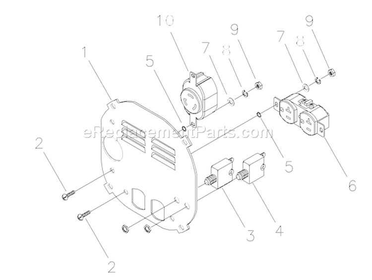 Page B Diagram and Parts List for 1653-1  Briggs and Stratton Generator
